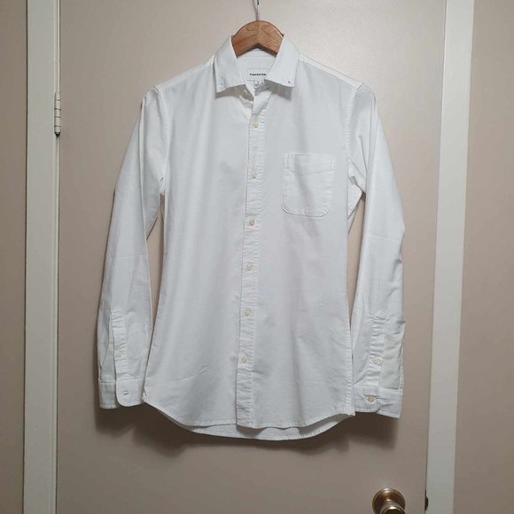 Frank and Oak The Jasper Stretch Slim Oxford Shirt - XS - Bright White - Picture 2 of 5